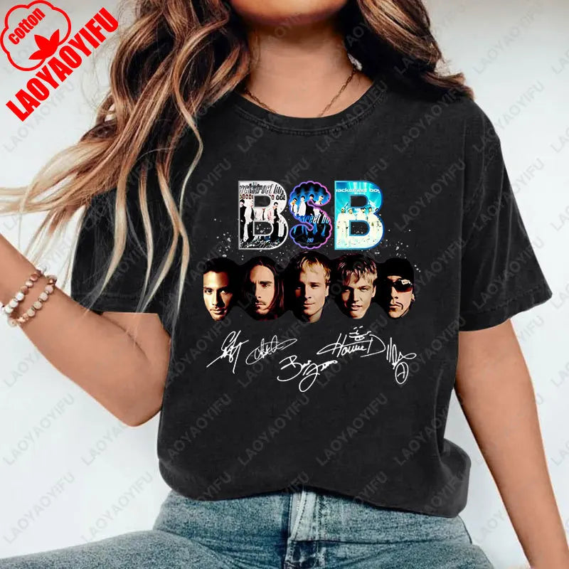 Backstreet Boys Millennium Tour Music Vintage Tshirt Men Women Hipster Popular Tops Summer Fashion Streetwear Unisex Tees Gift