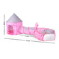 IMBABY Foldable Princess Tent with Tunnel, 3PC Kids Play Tent for Toddlers Girls, Indoor Outdoor Castle Playhouse for Baby Gifts