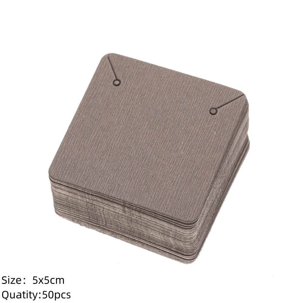 50/100Pcs 5x4cm Earring Cards Cardboard Labels DIY Jewelry Display Stand Holder Small Businesses Selling Packaging Supplies