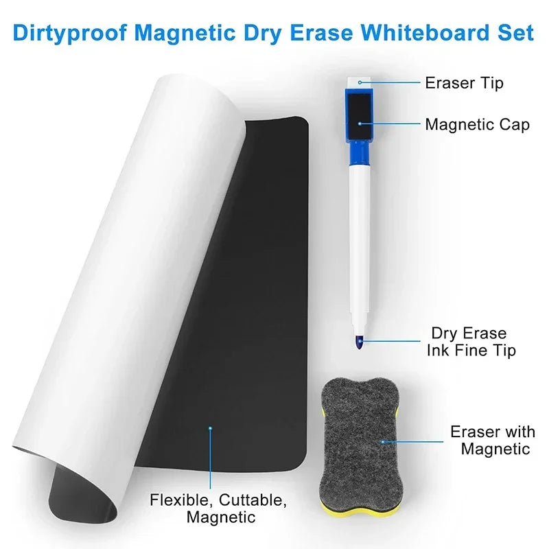 A4 Size Dry Erase White Board for  Fridge Sticker Magnetic  Whiteboard,Portable 11.8"x8.2" Planner for Refrigerator