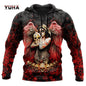 Dark  Red Skull Tattoo 3D All Over Printed Men's Hoodie & Sweatshirt Spring and  Autumn Unisex  Hoodies Casual Sportswear