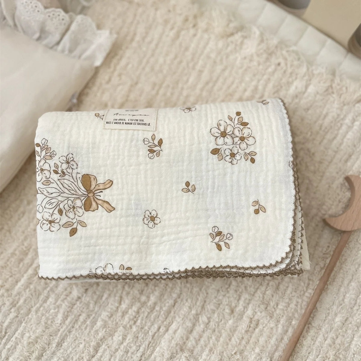 Baby Blanket Floral Soft Cotton Muslin Newborn Swaddle Wrap Receiving Blanket Quick Dry Bath Towel Baby Stroller Cover