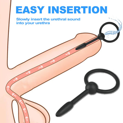 5 Sizes Soft Silicone Urethral Dilator Horse Eye Stick Penis Rod Male Masturbation Blockage Stimulator Catheter Sex Toys for Men