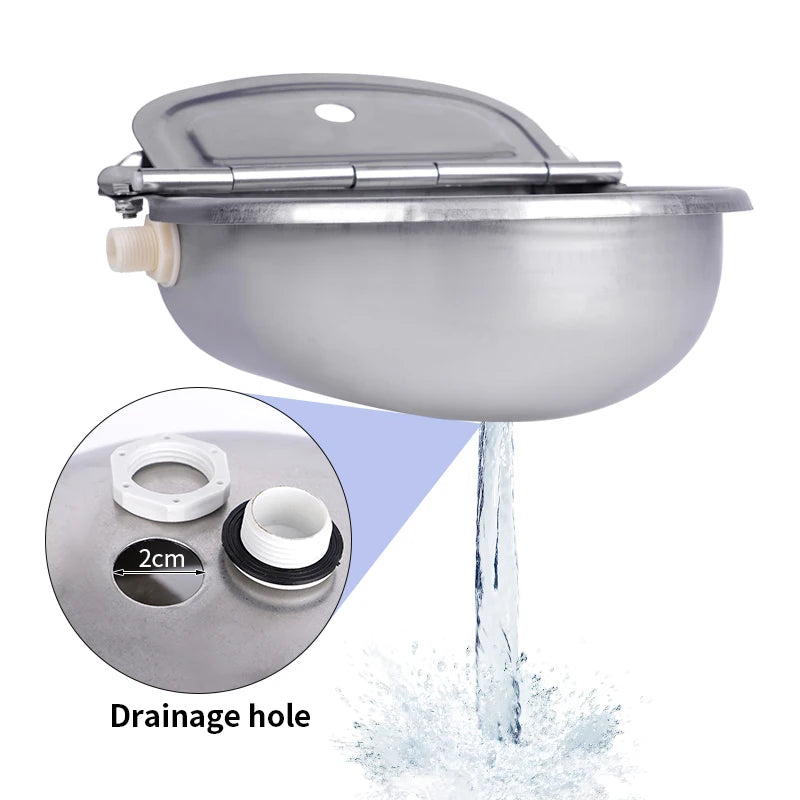 Stainless Steel Cow Water Bowls Automatic Drinking Bowls with Float Bowl Water Outlet for Dog Cattle Sheep Drinker Farm Supplies