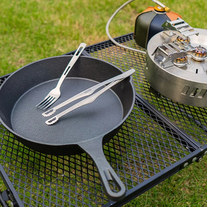 NOBANA Camping Clip Stainless Steel Kitchen Beef Food Tongs Ultralight Heat-Resistant Reusable Camping Cookware for BBQ Picnic
