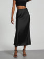 21 Colors New 2026 Women's Elegant High Waist Satin Long Skirts Female Summer Solid Color Faldas