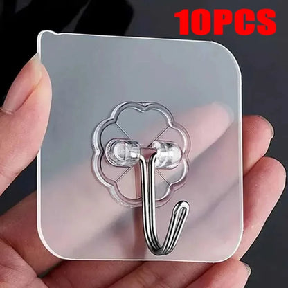1-100PcsTransparent Self adhesive wall hooks Multi-Purpose Wall Hook Key Holder Towel Holder For Kitchen Bathroom Accessories