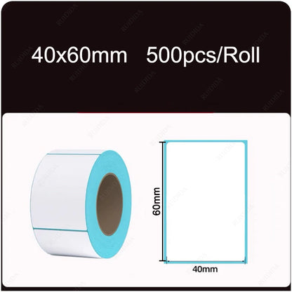 Width 40/50/60/70/80/90/100mm Self-Adhesive Stickers Shipping Thermal Label Barcode SKU Label Price Tag no Carbon Band Required