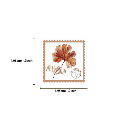 10/30/50pcs INS Style Retro Brown Flowers Stamp Stickers Aesthetic Decals DIY Luggage Motorcycle Bike Cartoon Decoration Sitcker