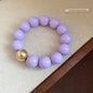 Multicolor Irregular Acrylic Beaded Bangles for Women Geometric Smudge String Bracelet Beach Vacation Style Couple Jewelry W