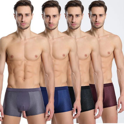 8pcs/set Men's Panties Ice Silk Mesh Men Underwear Breathable Men's Underpant Fashion Panties Male Solid Color Boxer Shorts