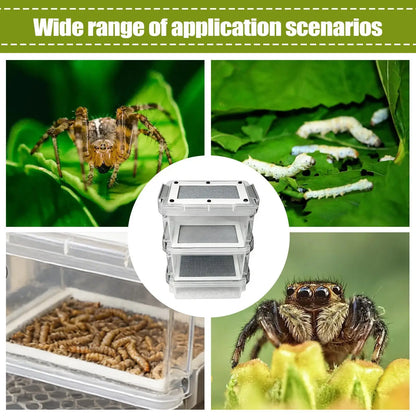3-Layer Mealworm Breeding Kit Silkworm Feeder Bin Corn Worm Breeder Box for Pet Parents Animal Lovers Keepers Breeders Hobbyists
