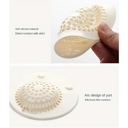 3pcs Hair Catcher Shower Drain - Anti-Clog Kitchen Sink & Bathtub Strainer, Lightweight Oval Design for Efficient Water Flow