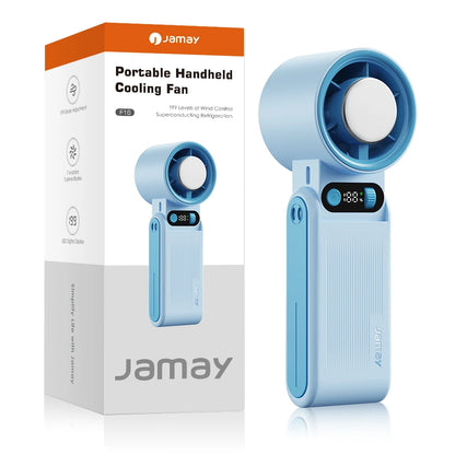 Portable Handheld Fan LED Digital Display With Refrigeration Board 90° Foldable  199Gear Strong Wind Speed 8000mAh F16