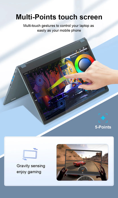 Ninkear YBOOK 15 Laptop 15.6 Inch 360° Flipable Touchscreen 16GB+512GB 2-in-1 Yoga Mode AMD Windows 11 Notebook 360° Flipable