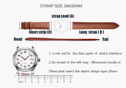 SAMCO Genuine Leather Watch Band 12/14/16/18/19/20/21/22/24 mm Watch Strap for Man Women High-quality Wrist Watchband + Tool