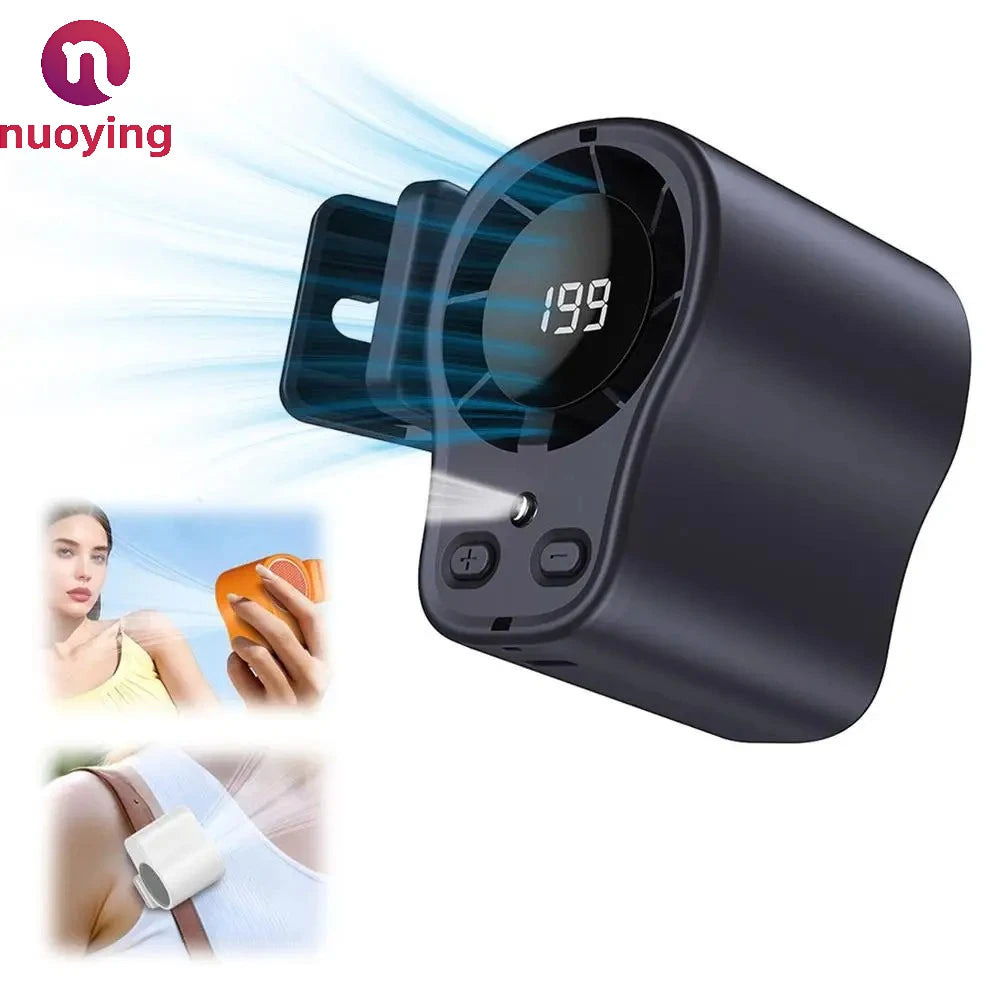 360 Rotatable Semiconductor Cooling Fan USB Rechargeable Clip Fan Quiet Design with LED Screen for Car & Camping
