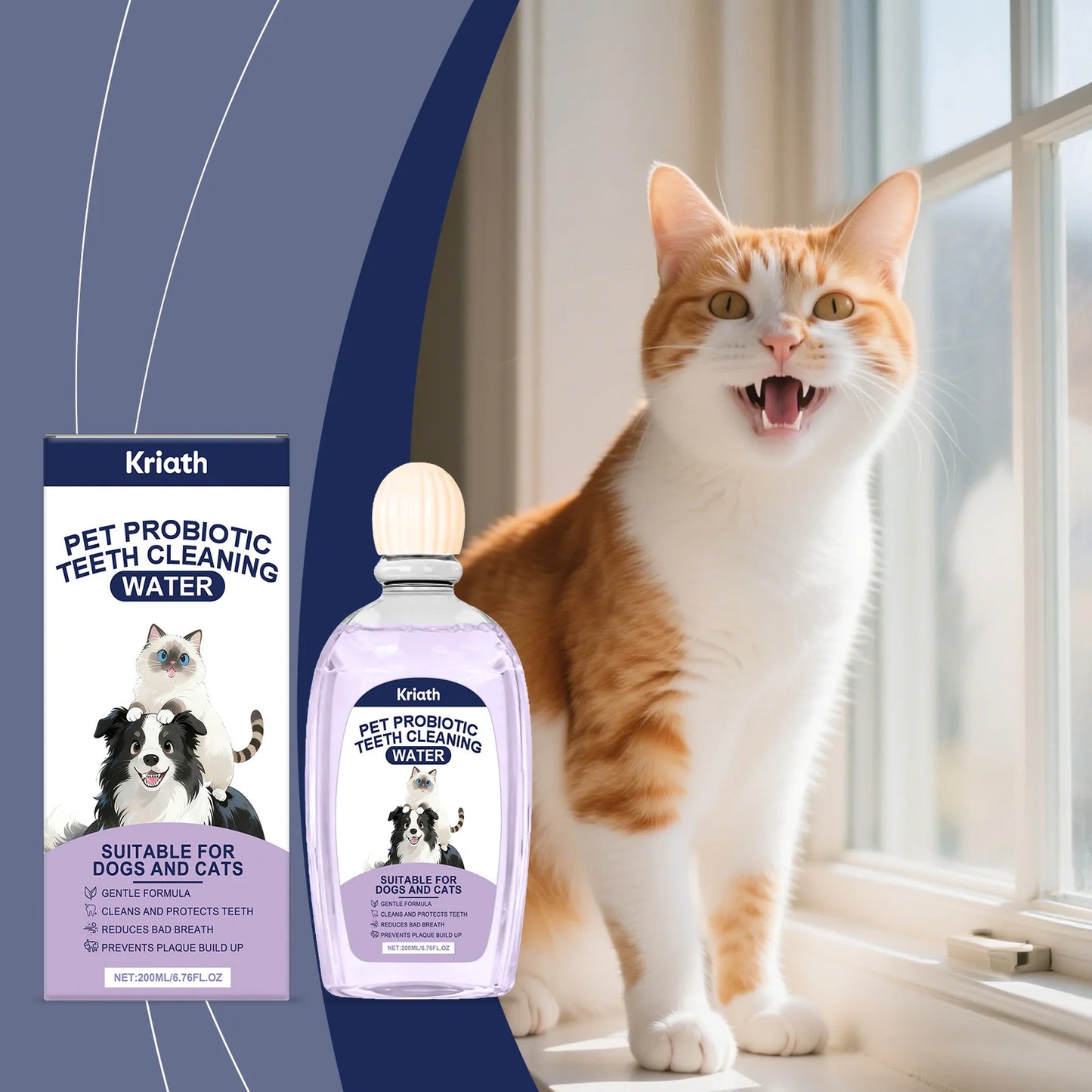 Pet Oral Care Agent Probiotics Pet Dental Water Reduce Plaque Tartar Remove Bad Breath Promote Gum Health Dog Cat Oral Cleaner