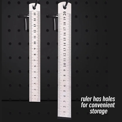 10P 15-30cm Stainless Steel Metal Straight Ruler Precision Double Sided Precision Measuring Tool Scale Metric Ruler Accessories