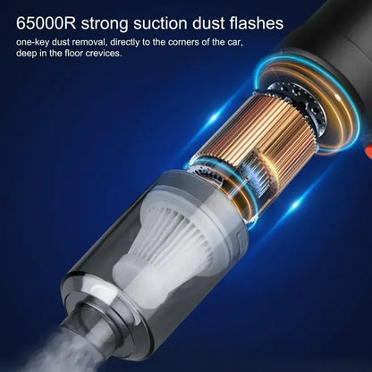 9000Pa Wireless Car Vacuum Cleaner USB Charging 1200mAh Portable Cleaning Appliance Mini Wet and Dry Vacuum Cleaner Household