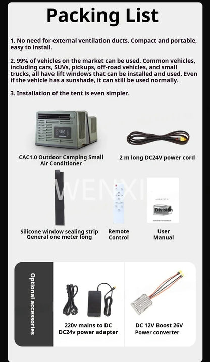 Portable Parking Air Conditioner Small Portable Car Energy Saving Air Conditioner Ductless: Hassle -Free for Car Window Mounting