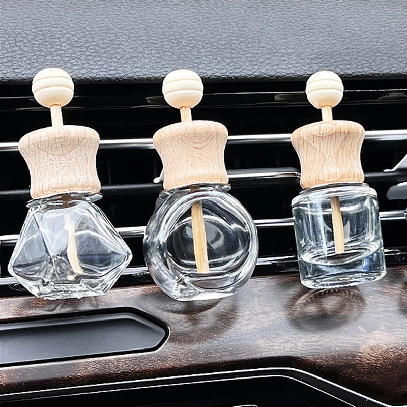 B*1PCS Car Air Freshener Perfume Clip Essential Oil Diffuser Vent Empty Glass Bottle Aromatherapy Decoration