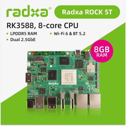 Radxa ROCK 5T RK3588 8-core CPU, 8K HDMI, LPDDR5 RAM,  and WiFi 6
