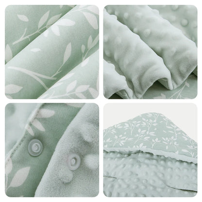 Newborn Baby Blanket In Baby Car Seat Basket 0-3 Months Swaddle Wrap With Windproof Hooded For Outside Travel Boys Girls