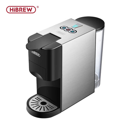 HiBREW Coffee Machine 4in1 Multiple Capsule Espresso Dolce Milk Nes ESE Pod Powder Coffee Maker Stainless Metal H3D
