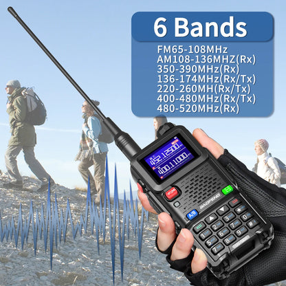 Baofeng UV 5RH 10W Full Bands Walkie Talkie Wirless Copy Frequency Type-C Charger Upgraded UV 5R Transceiver Ham Two Way Radio
