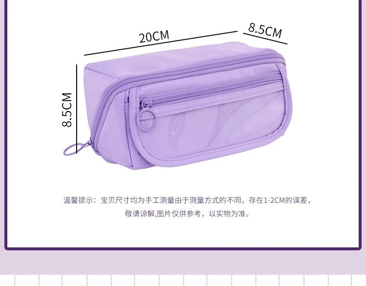 Large Capacity Pencil Case with Zipper - Portable Stationery Bag for Students, School & Office Supplies Storage
