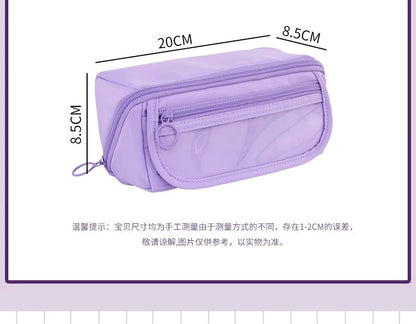 Large Capacity Pencil Case with Zipper - Portable Stationery Bag for Students, School & Office Supplies Storage