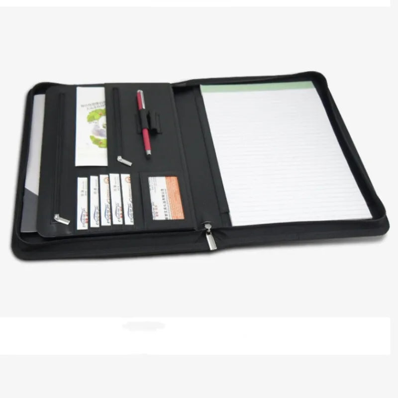 Multifunctional 433 A4 Conference Folder Business Stationery Folder Leather Contract File FoldersTravel Document Folder