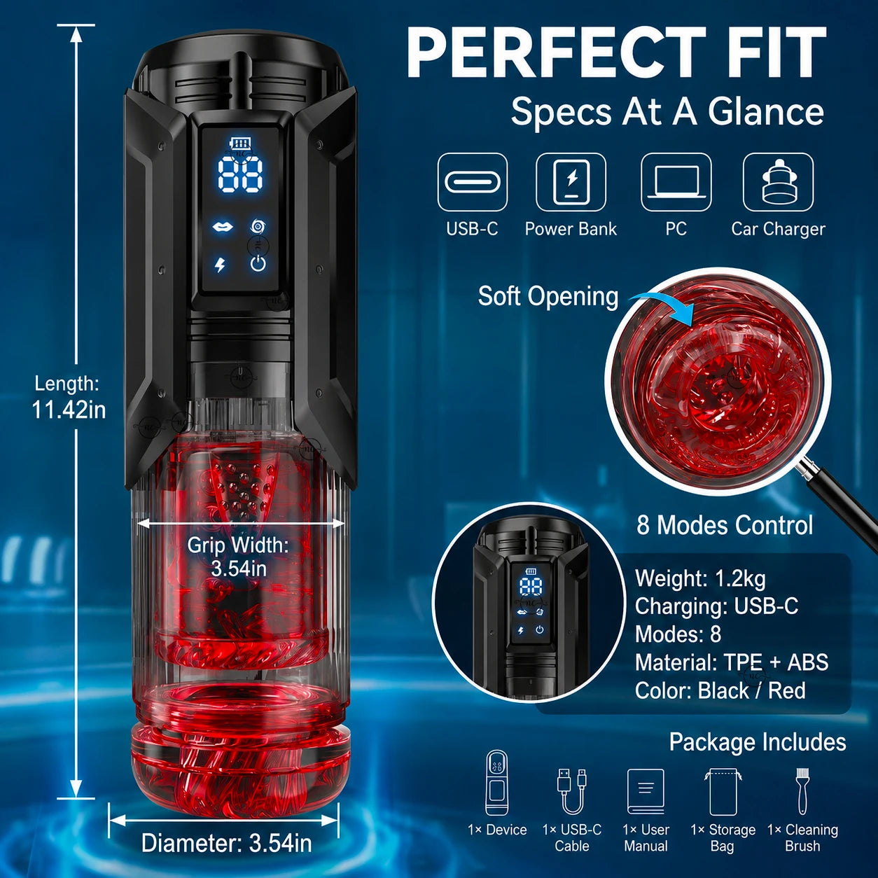 Mrgras Male Masturbator Penis Pump - Male Sex Toys for Men with Upgrade 12 S Vacuum Pump & 7 Thrusting Rotating Vibrating Sucking Licking LCD Adult Toys Mens Sex Toys Pocket Pussy Pumps & Enlargers,Pocket Pussy Mens Sex Toy B
