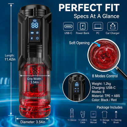 Mrgras Male Masturbator Penis Pump - Male Sex Toys for Men with Upgrade 12 S Vacuum Pump & 7 Thrusting Rotating Vibrating Sucking Licking LCD Adult Toys Mens Sex Toys Pocket Pussy Pumps & Enlargers,Pocket Pussy Mens Sex Toy B