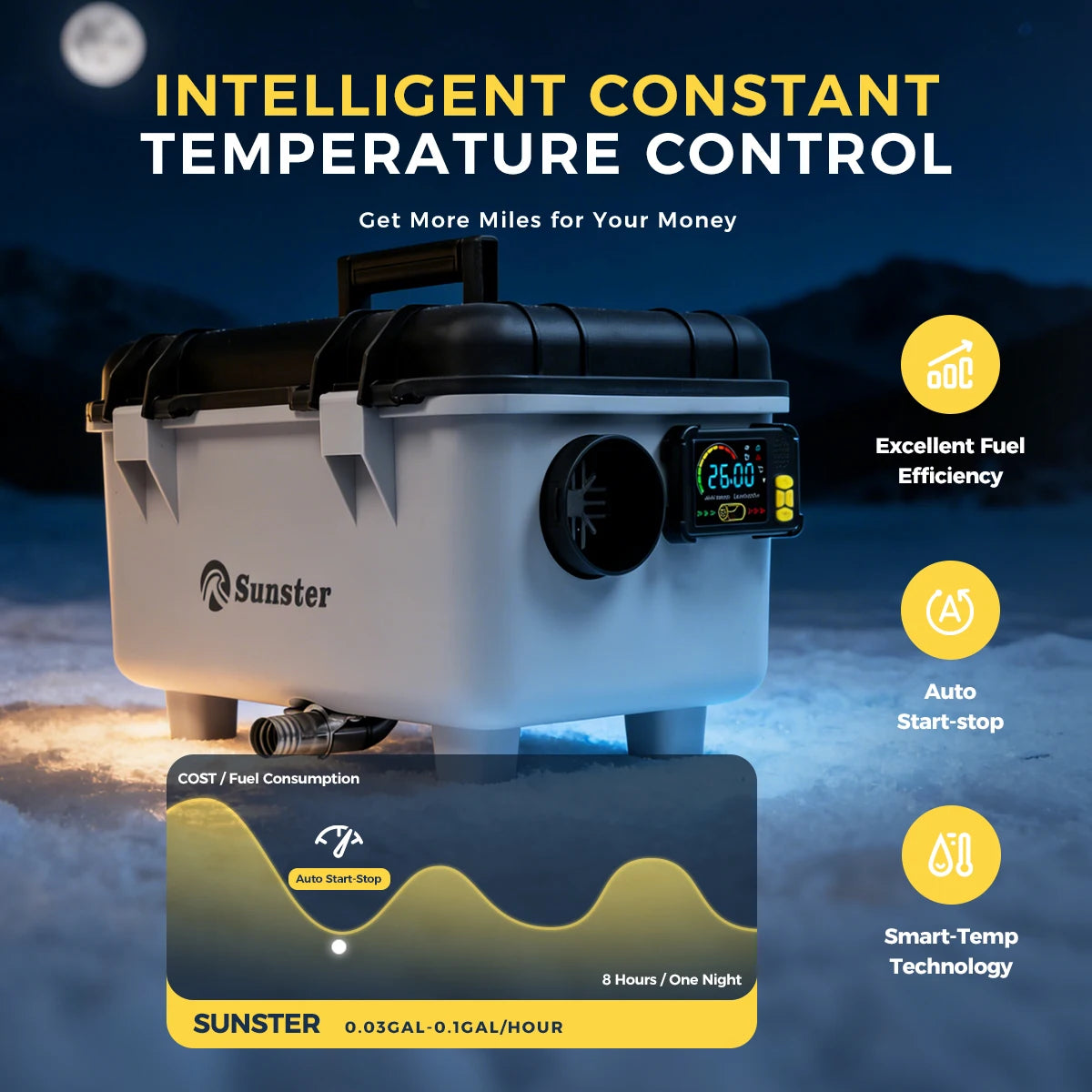 8KW Diesel Heater 12V/24V/110-240V Diesel Night Heater With Bluetooth App&Display&Remote Control For Tent Camping RV Car Heater