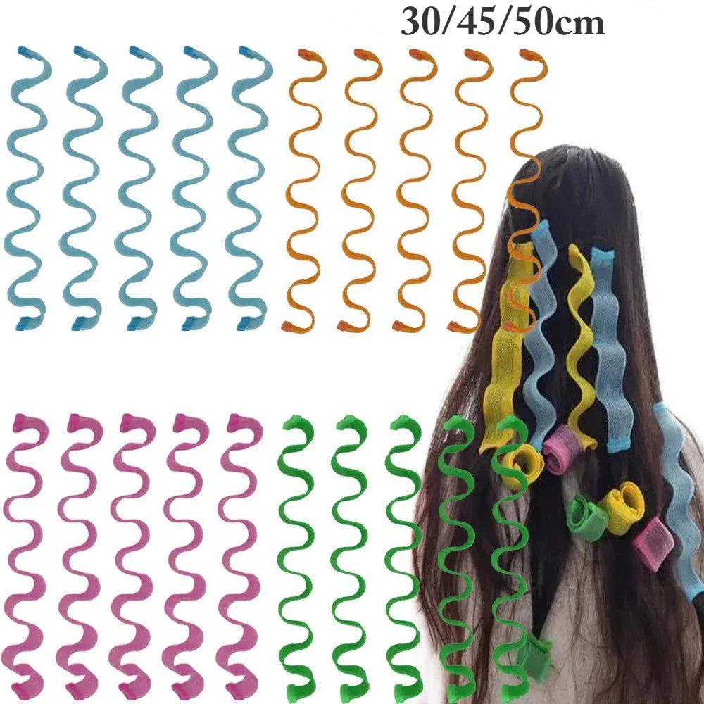 Heatless Hair Curles 10/12/18pcs No Heat Hair Rollers Volume Curles Women Hair Curlers Soft Flexirods Rolller Curling Hairs Tool