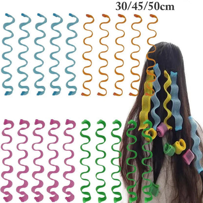 Heatless Hair Curles 10/12/18pcs No Heat Hair Rollers Volume Curles Women Hair Curlers Soft Flexirods Rolller Curling Hairs Tool