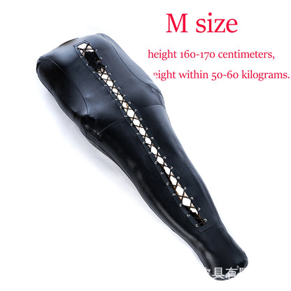 Mummy Restraint Leather Bag with Armbinder Straitjacket for Bdsm Slave Bondage Mermaid Cosplay Sex Binding Fetish Erotic Costume