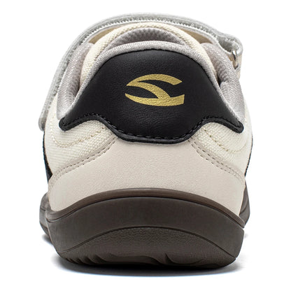 HOBIBEAR Boys Girls Barefoot Shoes Wide Toe Zero Drop Sneakers Retro Lightweight Hook Loop Minimalist Shoes for Big Kids