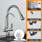 Matte Black Pure Water Kitchen Faucet Dual Handle Hot and Cold Drinking Water Pull Out  Kitchen Mixer Taps