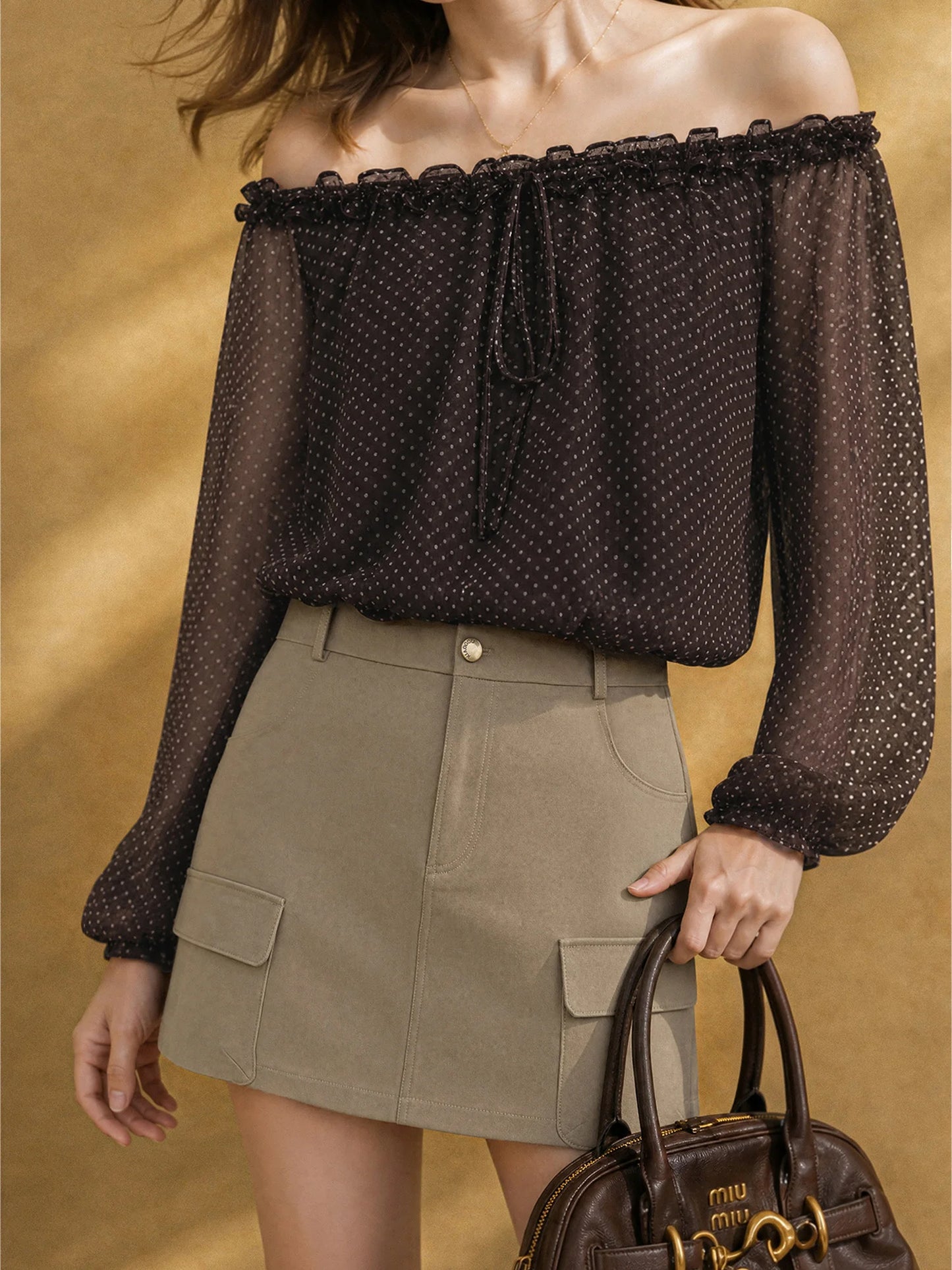 XIAOGULI Fashion Mini Skirt Women High Waist Khaki Cargo Short Skirt 2026 Autumn New Casual Office Lady Daily Outfit