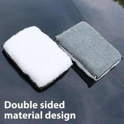 1/3/10Pcs Car Cleaning Microfiber Sponge Auto Interior Fleece Scrubbing Towel for Plastic Leather Wax Sponge Car Cleaning Tools