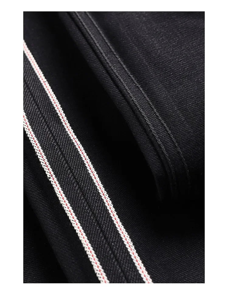 Red Tornado Black Men's Jeans Relaxed Fit 14.5oz Selvedge Denim Officer Trousers