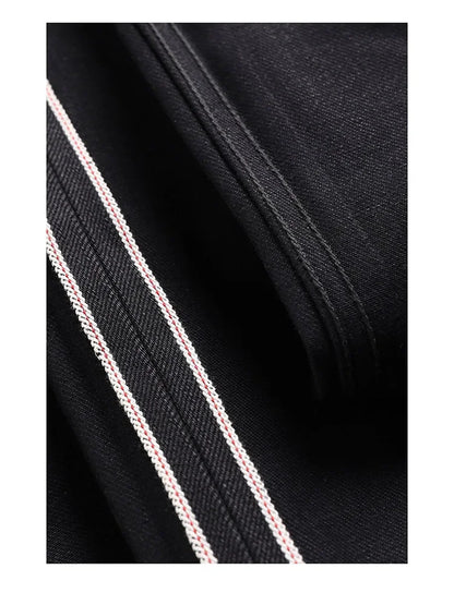 Red Tornado Black Men's Jeans Relaxed Fit 14.5oz Selvedge Denim Officer Trousers