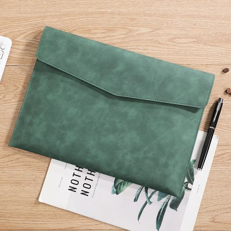 PU Leather A4 Document Bag, 7 Colors, File Folder for Office & Travel, Stylish Organizer