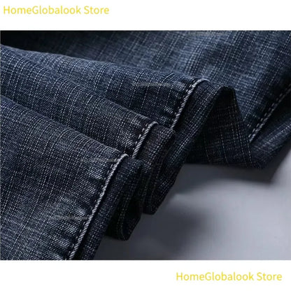 New Business‑Style Men's Jeans, Comfortable Straight Leg Stretch Denim Pants, Classic Blue Black Work Trousers, Fashion Versatile Male Clothing For Office, Business Occasions And Casual Daily Outfit