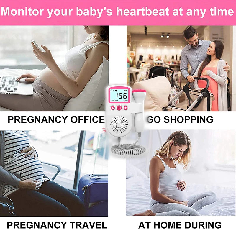 3.0MHz Fetal Doppler Infant Antenatal Heart Rate Monitor Home Sonar Doppler Stethoscope Maternal Home Fetal Monitor