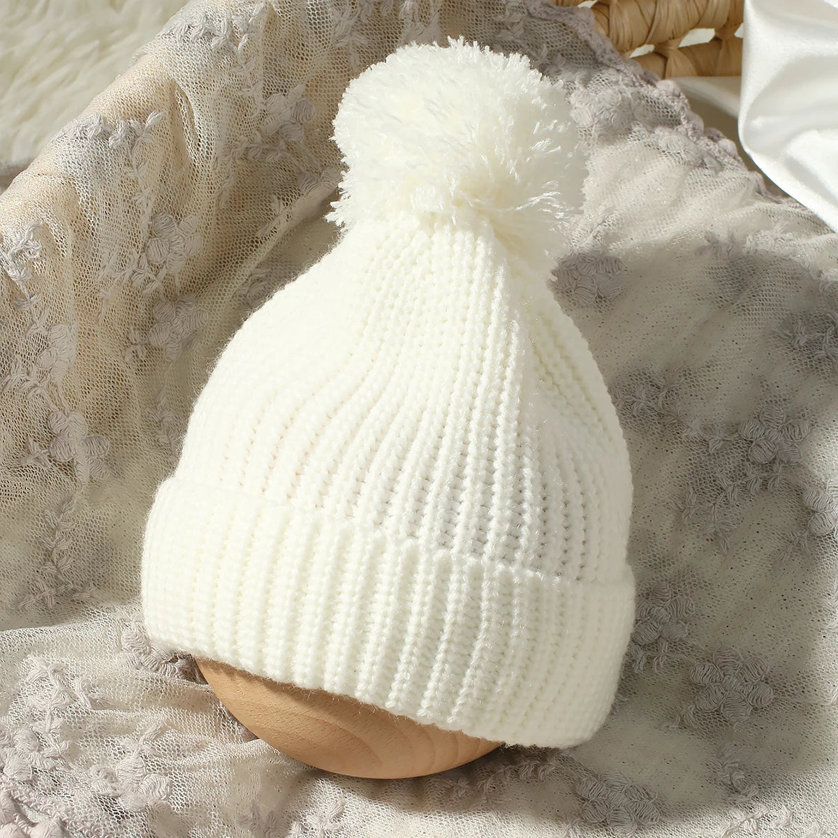 Ylsteed Hello World Knitting Newborn Photography Romper with Matching Pomp Hat Baby Boy Girl Sweater Outfits for Photo Shooting