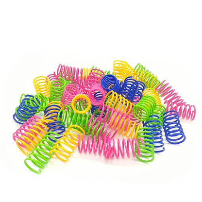 20/40/60pcs Interactive Cat Toys Set, Durable Plastic Spring Coils for Cats And Puppies,Fun Accessory for Pet Play And Exercise